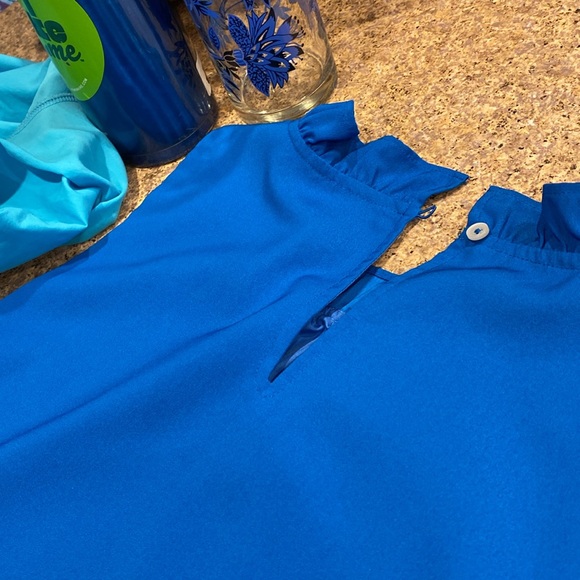 J.Crew Sleeveless Top Blouse XS Lined With FLAWS Blue - Picture 10 of 17